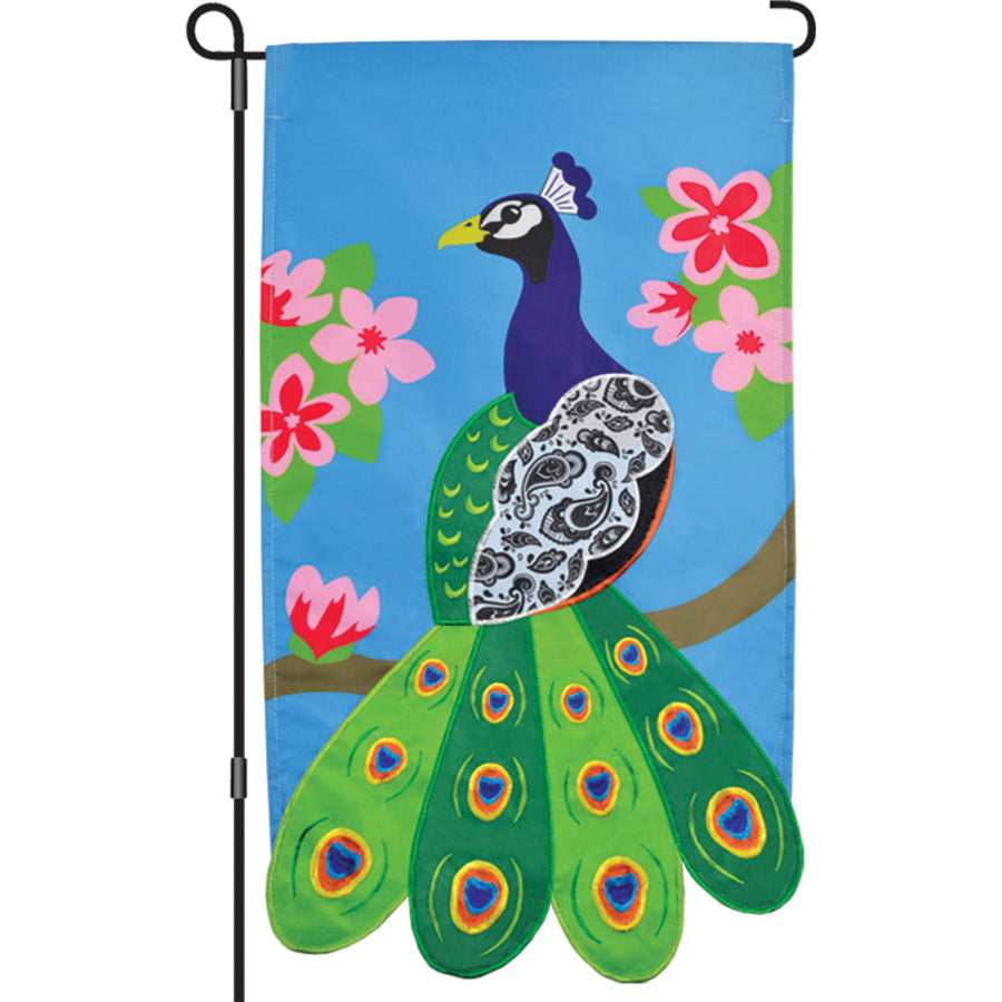 13 in. Enhanced Flag - Paisley Peacock