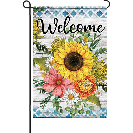 12 IN FLAG WELCOME FLOWERS